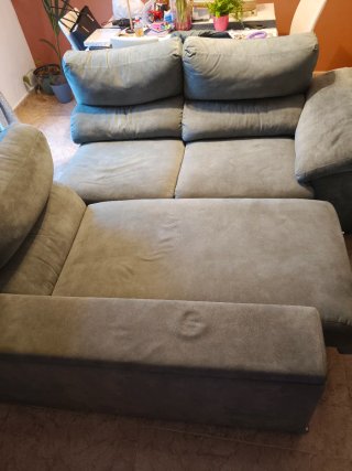 Chaise longue de tela verde