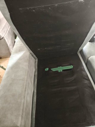 Chaise longue de tela verde