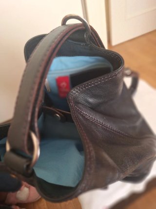 Bolso Mochila Negro Cuero MH