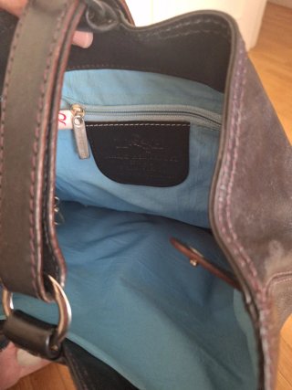 Bolso Mochila Negro Cuero MH
