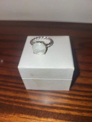 Sortija Pandora Plata y Piedra Blanca