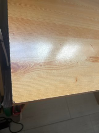 Escritorio madera con cajón y baldas