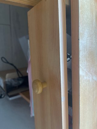 Escritorio madera con cajón y baldas