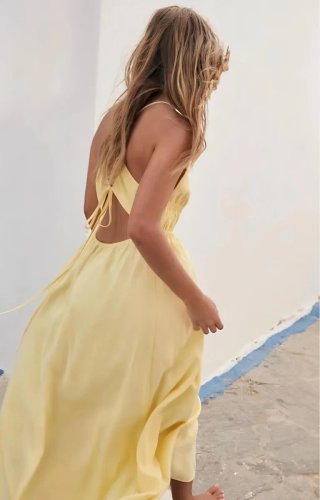 Vestido Midi Amarillo T-M