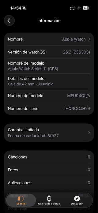 Apple Watch Series 11 42mm GPS - GARANTÍA VIGENTE
