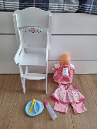 Juguete Muñeca con Trona y Accesorios