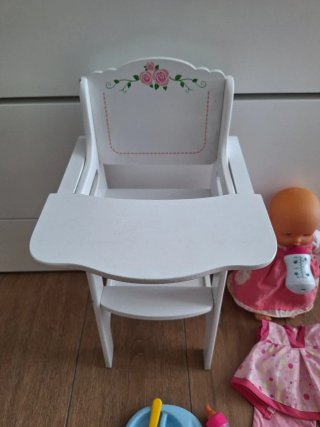 Juguete Muñeca con Trona y Accesorios