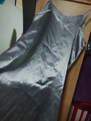 Camisón satén gris talla S