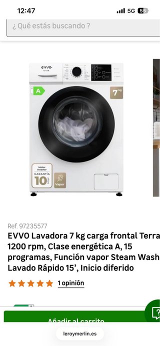 Lavadora EVVO 7kg Carga Frontal Blanca