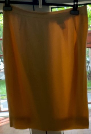Tailleur gonna giallo bottone gioiello vintage