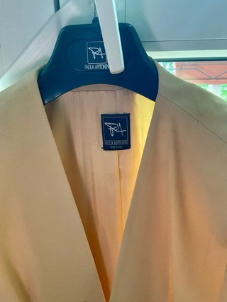 Tailleur gonna giallo bottone gioiello vintage