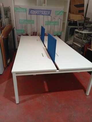Mesa de oficina multipuesto blanca
