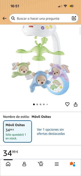 Móvil Ositos Fisher Price Nuevo Sin Abrir