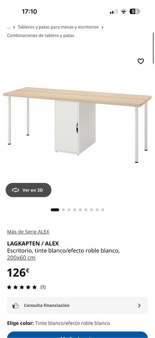 Mesa Escritorio con 5 patas Ikea Madera Clara