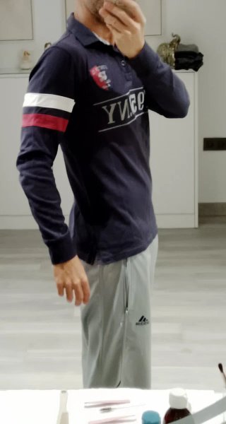 Camisa polo manga larga azul oscura Sfera