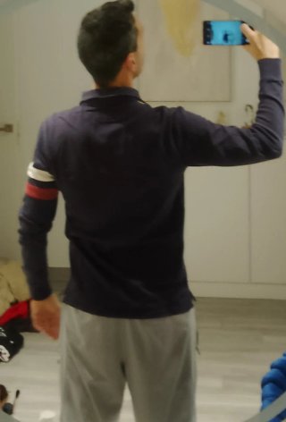 Camisa polo manga larga azul oscura Sfera