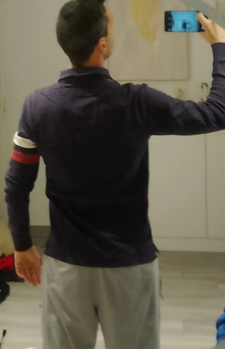 Camisa polo manga larga azul oscura Sfera