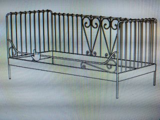 Cama diván hierro negra 0.90x2m
