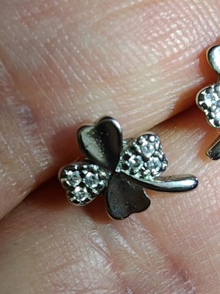 Conjunto Plata Colgante y Pendientes Trébol