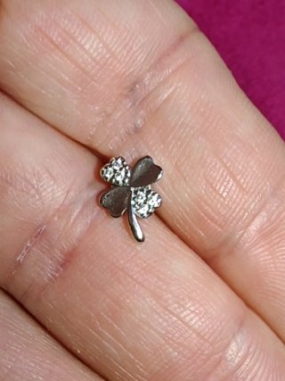 Conjunto Plata Colgante y Pendientes Trébol