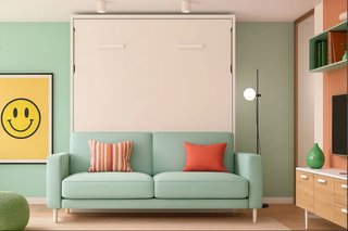 Cama abatible con sofá integrado: 2 soluciones en