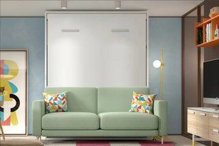 Cama abatible con sofá integrado: 2 soluciones en
