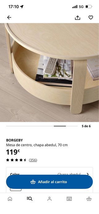 Mesa de centro Borgeby 70 cm nueva