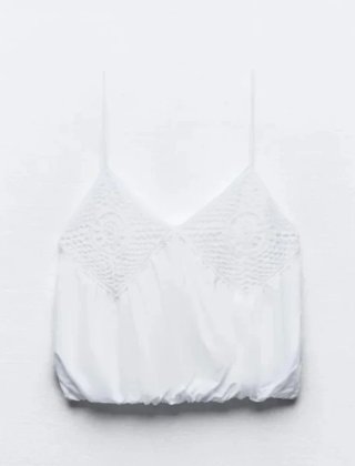 Top globo combinado blanco T.M