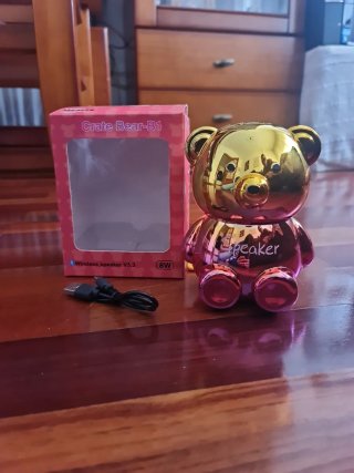 Altavoz Oso Crate Bear-B1 Dorado y Rosa