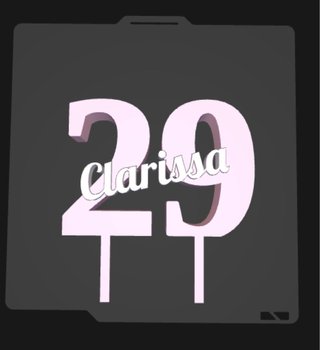 Números 29 para pastel con nombre Clarissa