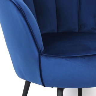 Poltrona in velluto blu