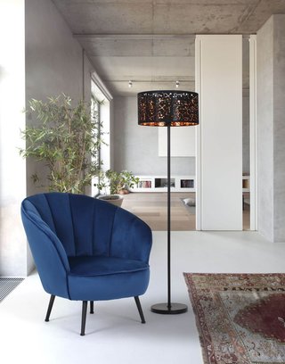 Poltrona in velluto blu