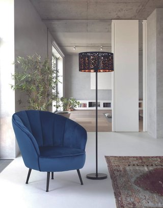 Poltrona in velluto blu