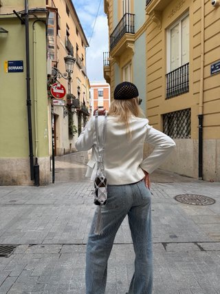 Bolso artesanal para botella de vino