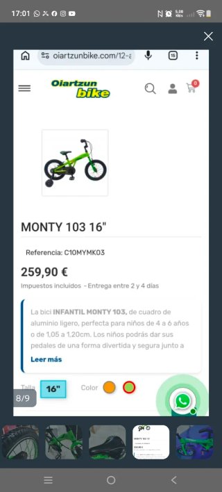 Bicicleta Infantil Monty 103 16