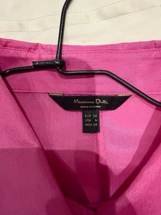 Camisa seda rosa Massimo Dutti T.38