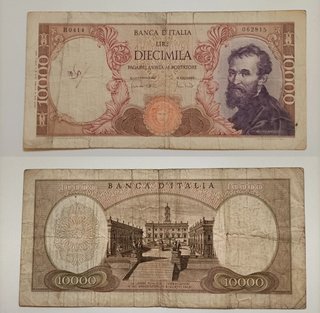 Banconota Italia 10000 Lire Michelangelo