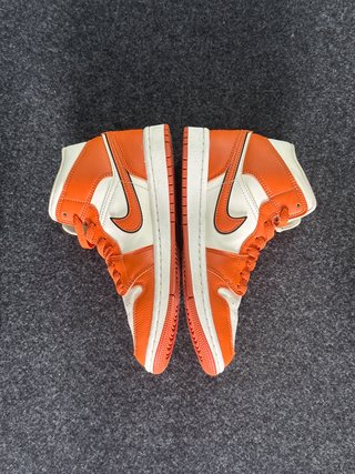 Nike Jordan 1 Mid Arancione Bianco 37.5
