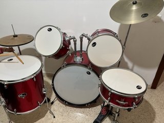 Batería Completa Roja con Sillón