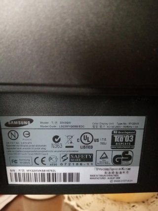 Pantalla Samsung 2243nw Negra