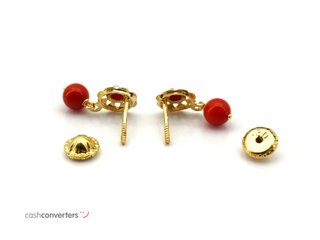 pendientes oro 18k con piedra con circonita