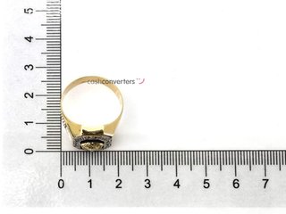 sello oro 18k con piedra con circonita