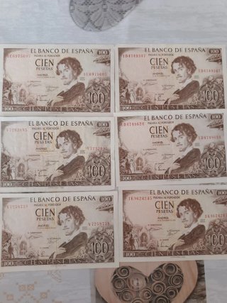 6 Billetes 100 Pesetas España Gustavo Adolfo Bécqu