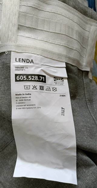 Cortina Lenda Ikea 140x300cm Gris