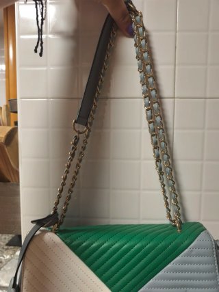 Bolso de mujer patchwork gris y verde