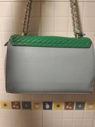 Bolso de mujer patchwork gris y verde