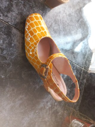 Sandalias Pitillos Piel Naranja Talla 37