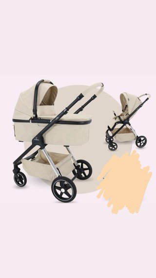Carro de bebé color beige