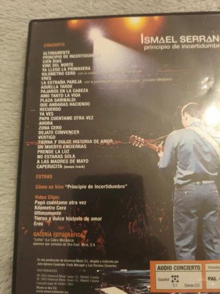 DVD Ismael Serrano - Principio de Incertidumbre