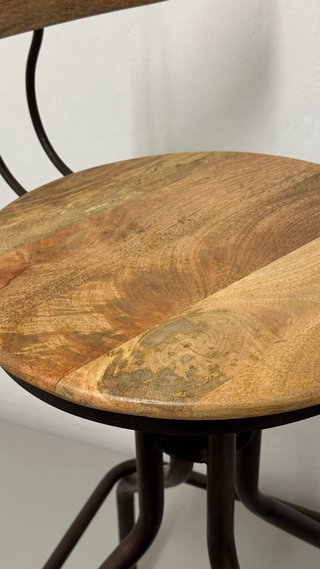 Taburete alto madera y metal ajustable